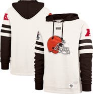 '47 Men's '47 Cream Cleveland Browns Split Zone Cornerback Duo Lacer Hoodie