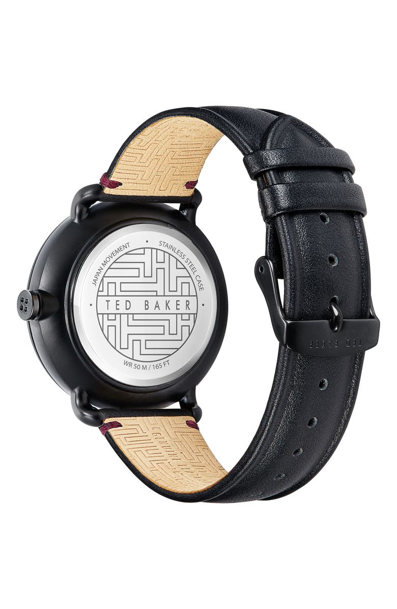 Ted Baker London Ivybird Multifunction Leather Strap Watch, 43mm, Alternate, color,