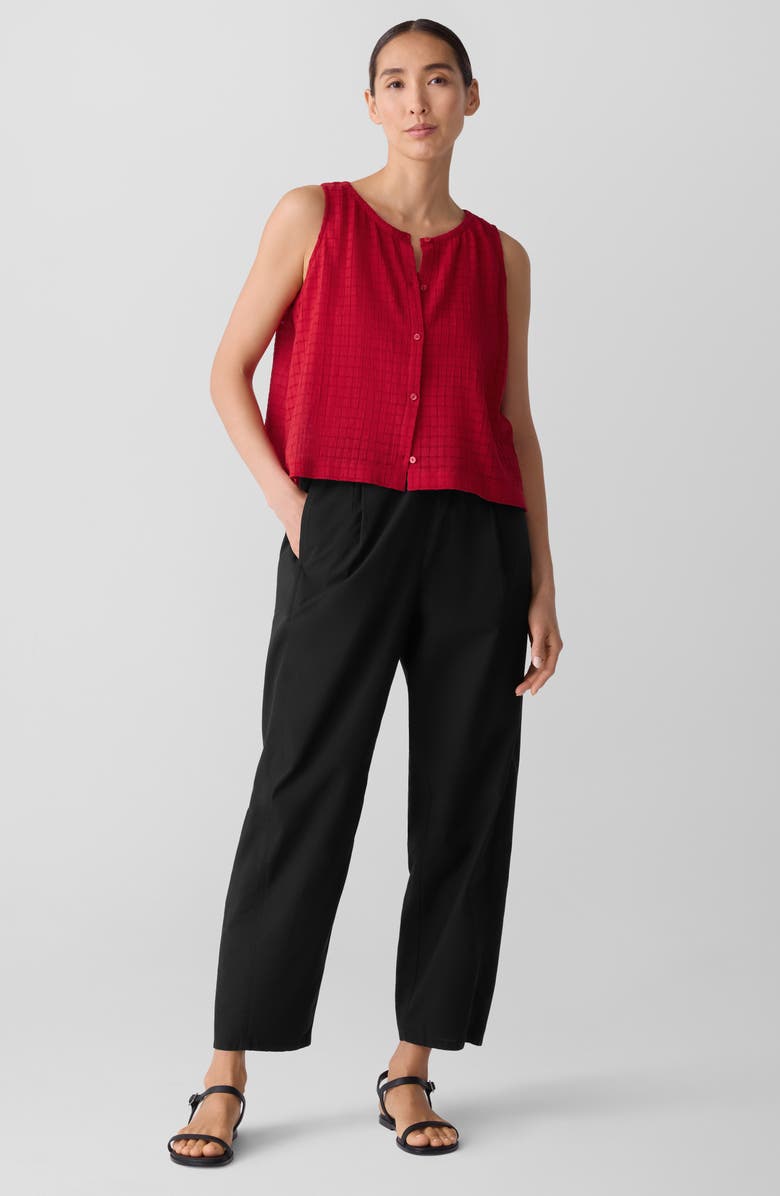 Eileen Fisher Jewel Neck Organic Cotton Vest, Alternate, color, Crimson
