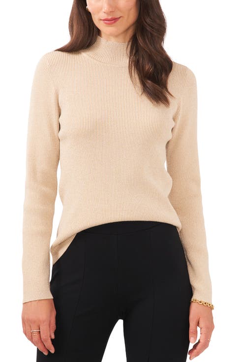 Metallic Turtleneck Sweater