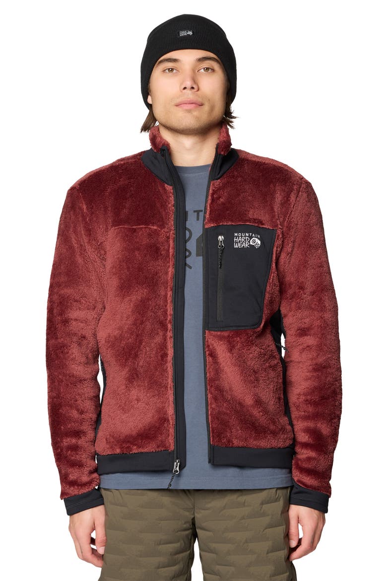 Polartec® High Loft Fleece Jacket, Alternate, color, BOURBON BROWN/ BLACK