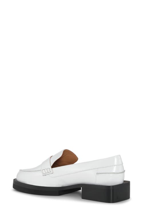 Ganni Jewel Buckle Patent Leather Loafer In Egret