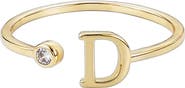 Adornia CZ & Initial Open Band Ring