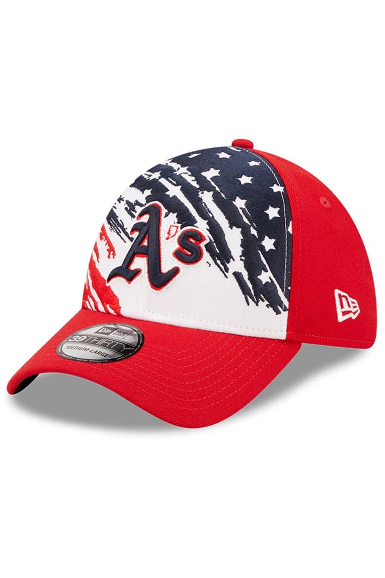 Men's New Era Red Oakland Athletics 2022 4th of July 39THIRTY Flex Hat, Main, color, Red