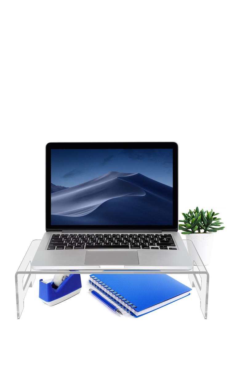 SORBUS Acrylic Clear Desk Display Tray Shelf With Carry Handles Display Risers, Alternate, color,