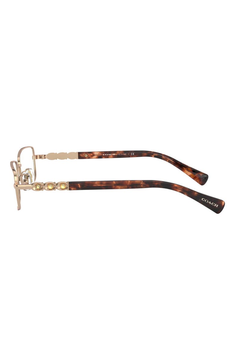 COACH 54mm Rectangular Optical Glasses, Alternate, color, Rose Gold