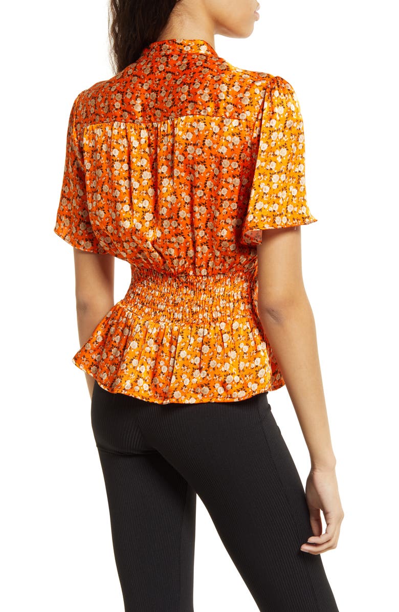 Topshop Angel Sleeve Button-Up Blouse, Alternate, color,
