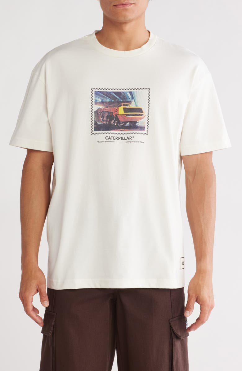 CAT WWR Spirit of Innovation Cotton Graphic T-Shirt, Main, color, Vanilla
