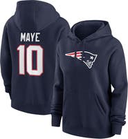 Nike Women's Nike Drake Maye Navy New England Patriots Player Name & Number Fleece Hoodie