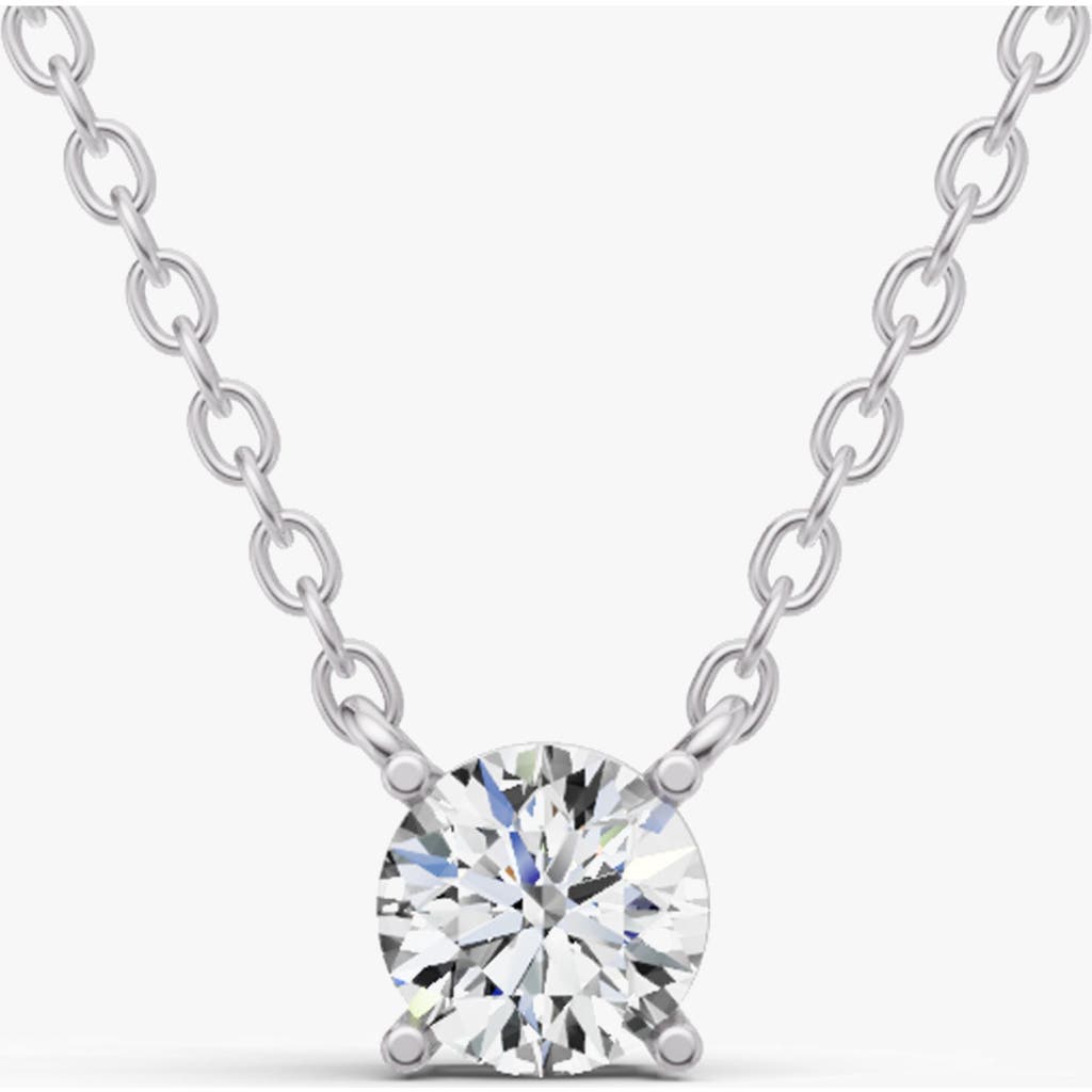 Sereia Official 14k Gold 1 Ct Lab Grown Round Sereia Shape Diamond Pendant In White Gold
