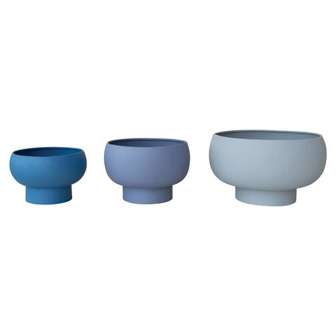 3-Piece Round Footed Planters