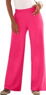 Roaman's Plus Size Pull On Wide Leg Soft Knit Pant