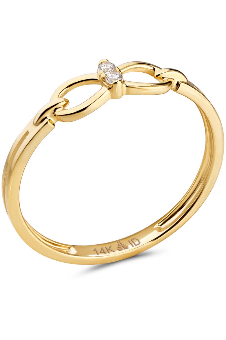 Infinity Ring in 14K Gold with Cubic Zirconia, 11mm, Alternate, color, Yellow Gold