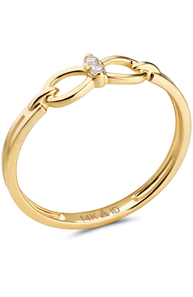 DEVATA Infinity Ring in 14K Gold with Cubic Zirconia, 11mm, Alternate, color, Yellow Gold