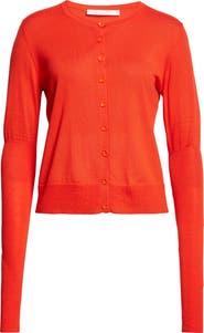 Jason Wu Collection Puff Sleeve Merino Wool Cardigan