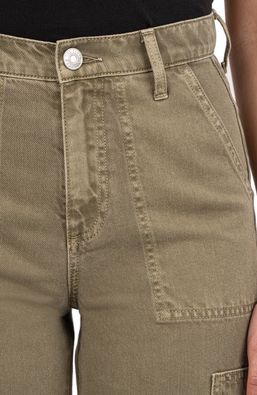 Kut From The Kloth Kiera High Waist Slim Barrel Leg Cargo Jeans In Olive