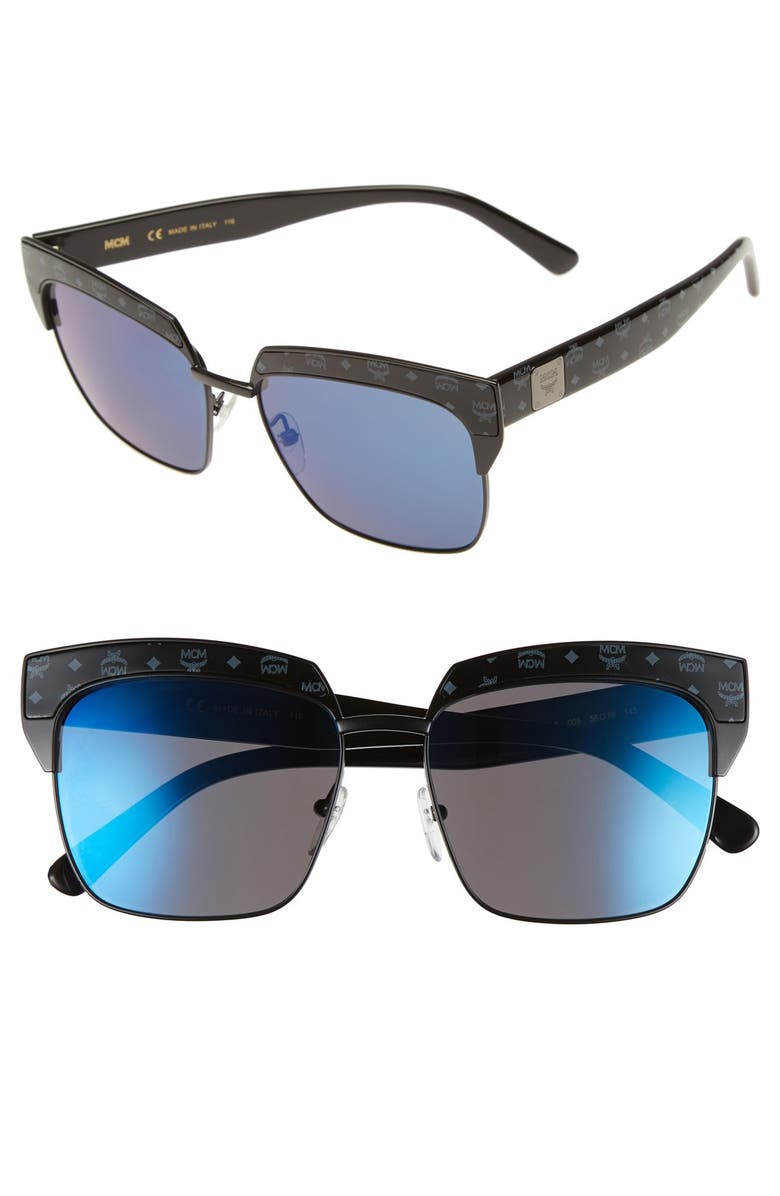 MCM Visetos 56mm Retro Sunglasses, Main, color,