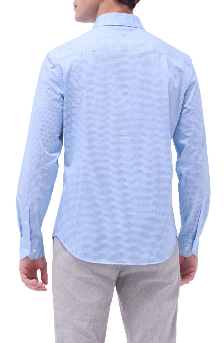 Bugatchi James OoohCotton<sup>®</sup> Mini Check Print Button-Up Shirt, Alternate, color, Ice
