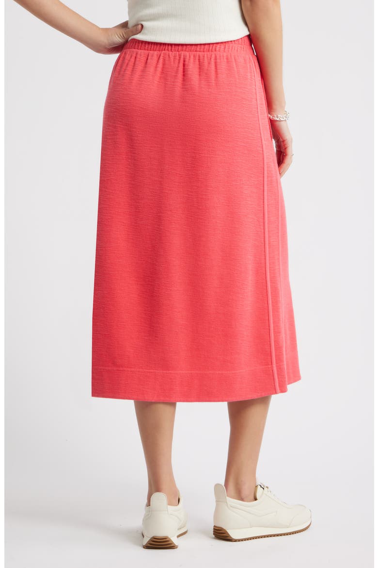 Jetset Cotton Blend Knit Midi Skirt, Alternate, color, RED GERANIUM