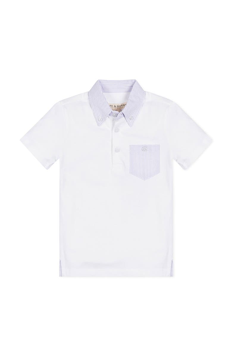 Hope & Henry Baby Boys' Organic Jersey Polo with Seersucker, Infant, Main, color,