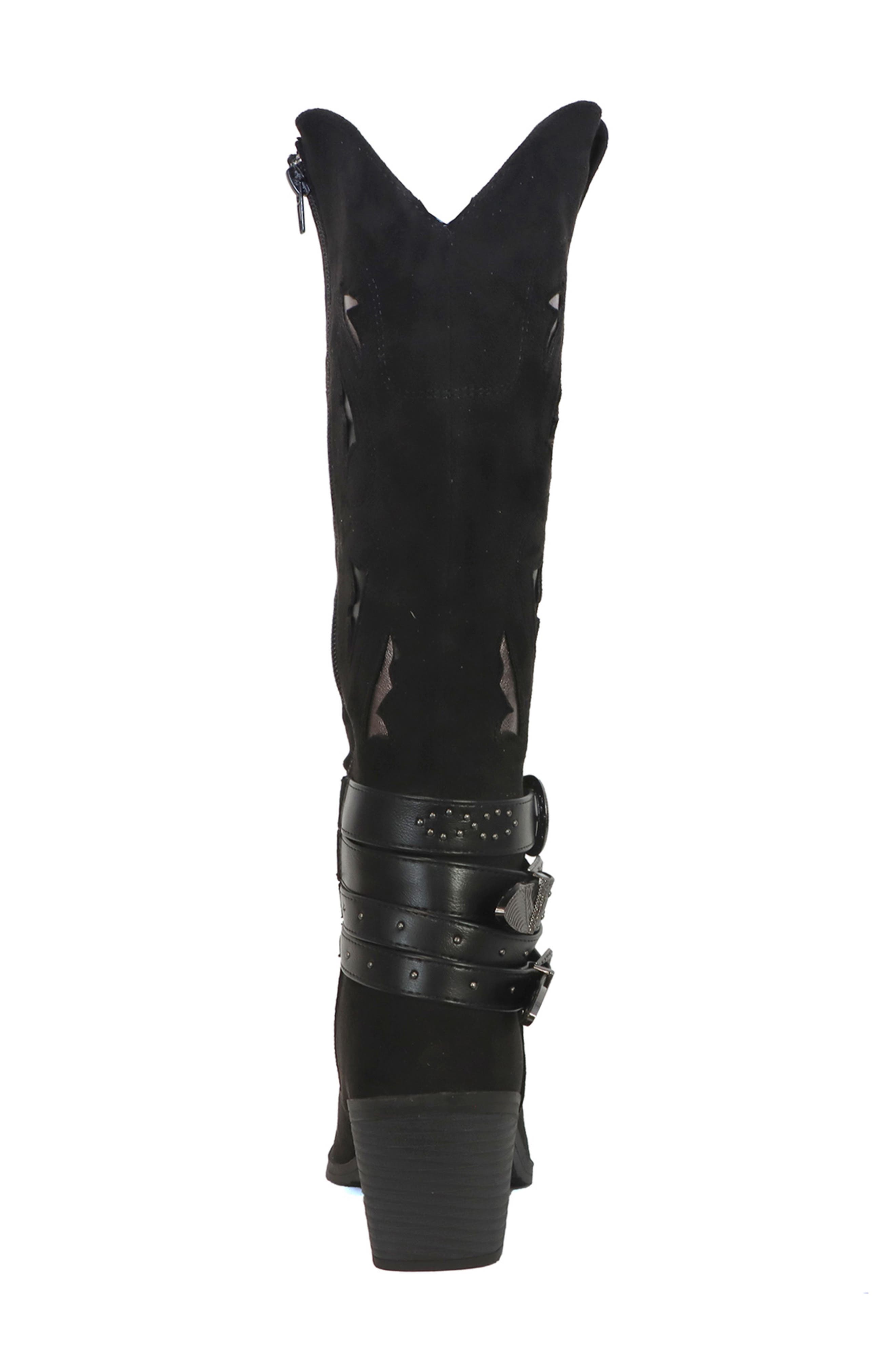YOKI Gayle Wraparound Belt Western Boot, Alternate, color, Black