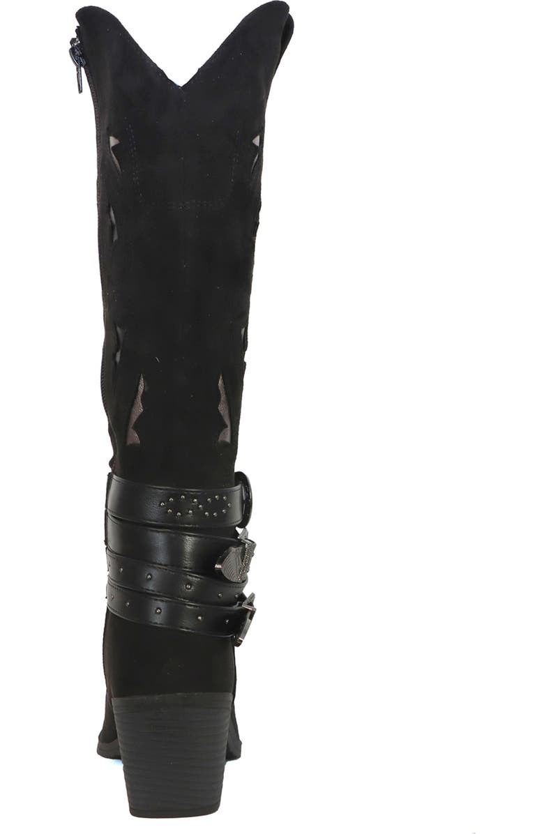 YOKI Gayle Wraparound Belt Western Boot, Alternate, color, Black