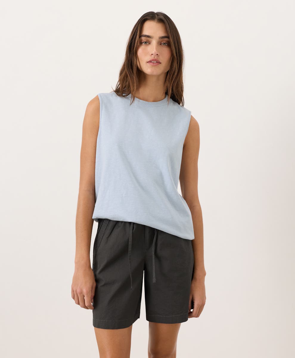 Pact Organic Cotton Soft-slub Essential Tank In Blue