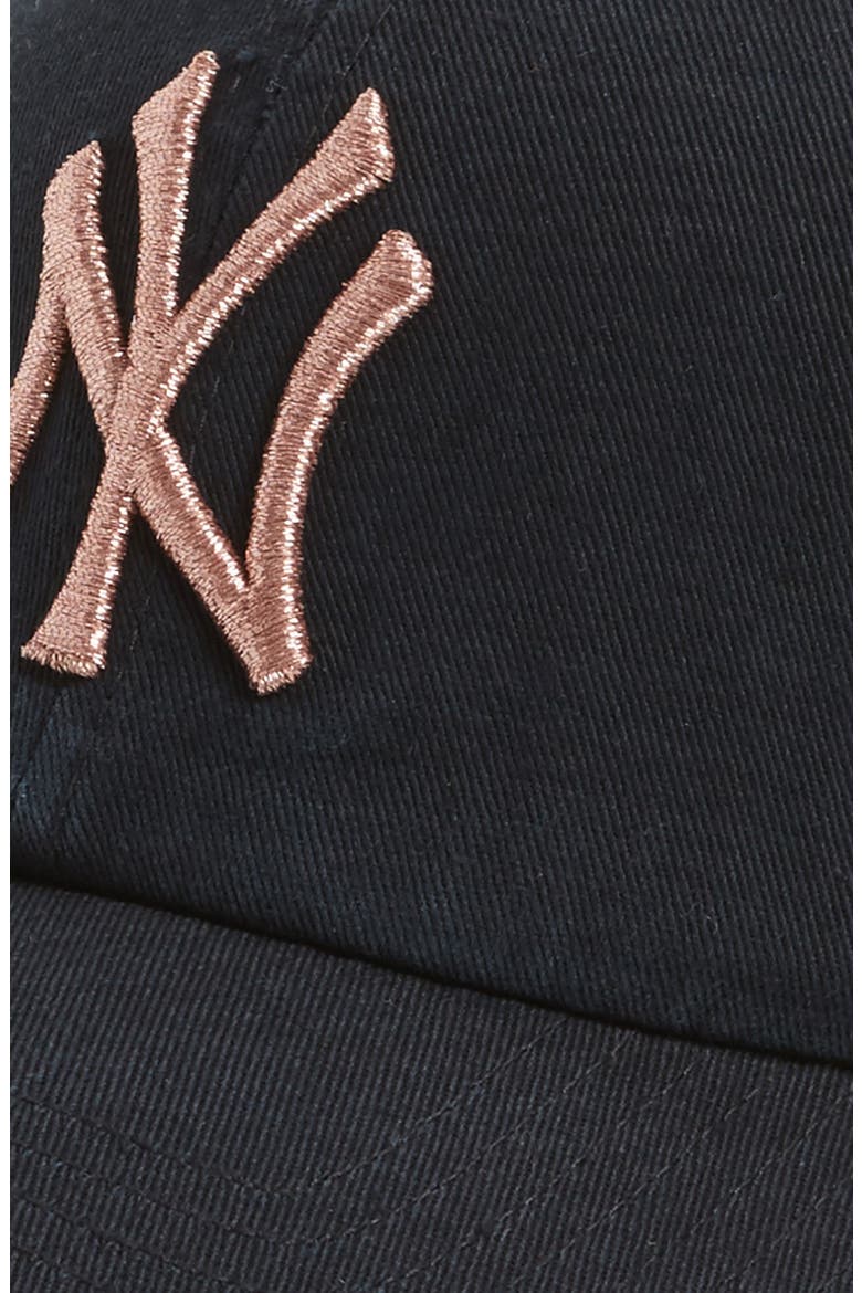NY Yankees Metallic Embroidery Baseball Cap, Alternate, color, BLACK