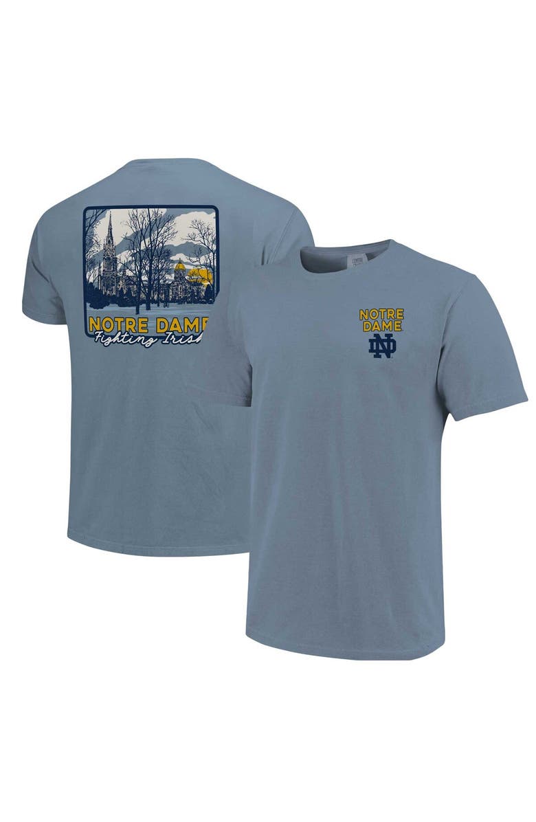 IMAGE ONE Unisex Light Blue Notre Dame Fighting Irish Hyper Local Campus River T-Shirt, Main, color, 