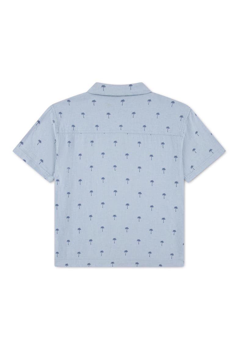 Kids' Linen Blend Camp Shirt, Alternate, color, BLUE FOG