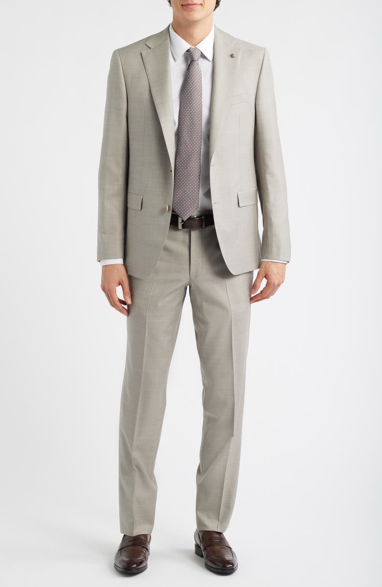 Jack Victor Esprit Tan Mélange Wool Suit, Main, color, Grey