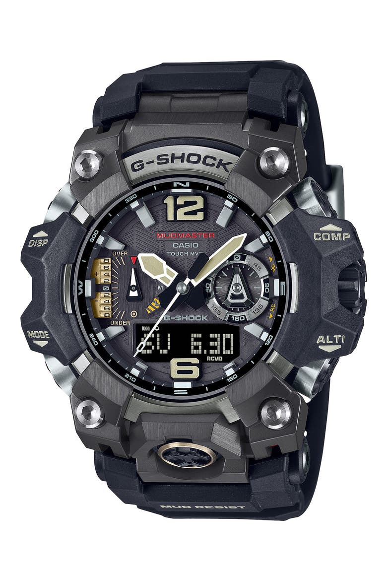Master of G Mudmaster Resin Casio Ana-Digi Watch, 58.7mm, Main, color, BLACK