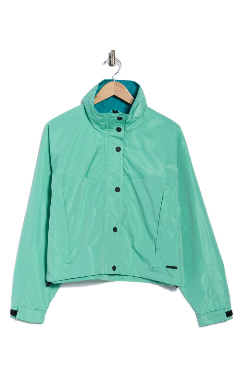 Noize Skye Stand Collar Drawcord Rain Jacket, Alternate, color, Mint