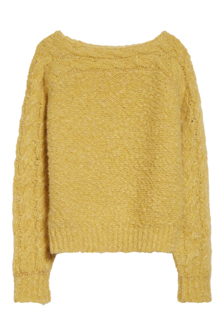 Ponara Cable Knit Sweater, Alternate, color, LIGHT YELLOW