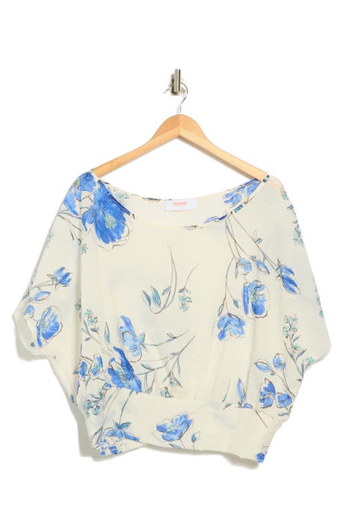 Renee C Floral Smocked Top In White