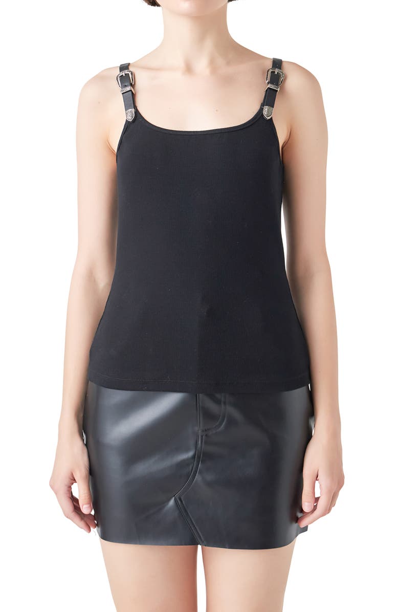 Grey Lab Western Buckle Strap Tank, Alternate, color, 