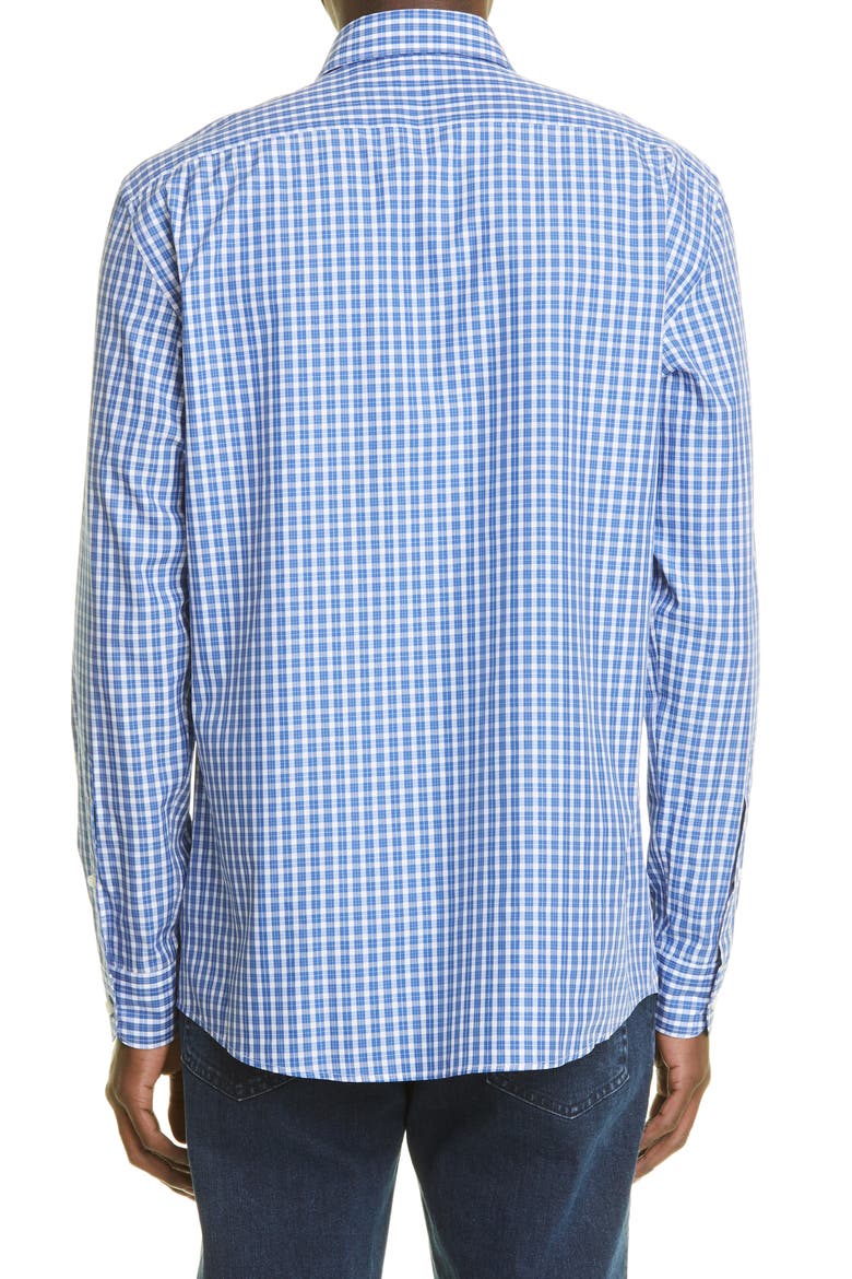 Centoquaranta Twill Button-Up Shirt, Alternate, color, DK BLU CK