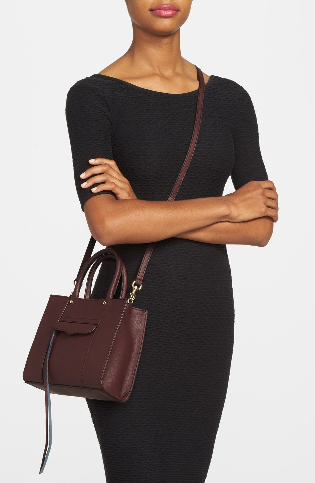 'Mini MAB Tote' Crossbody Bag, Alternate, color, BLACK CHERRY