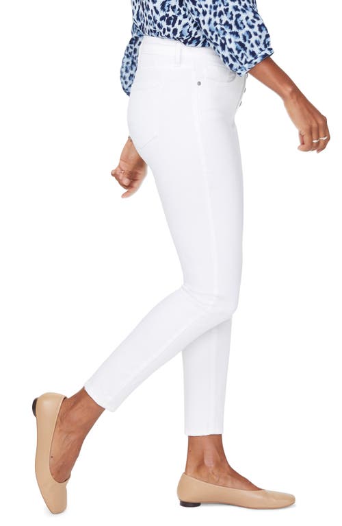 Nydj Ami Exposed Button Stretch Ankle Jeans In Optic White