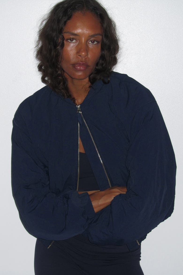 Padded Bomber Jacket With Stormmove, Alternate, color, Navy blue