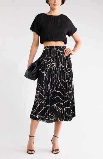 NORDSTROM RACK Chiffon Pleated Midi Skirt