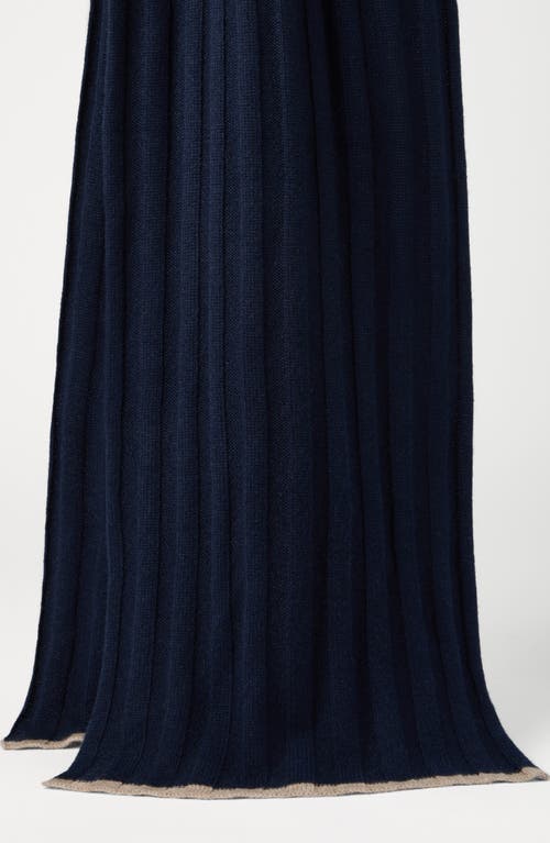 Brunello Cucinelli Cashmere Rib-knit Scarf In Blue