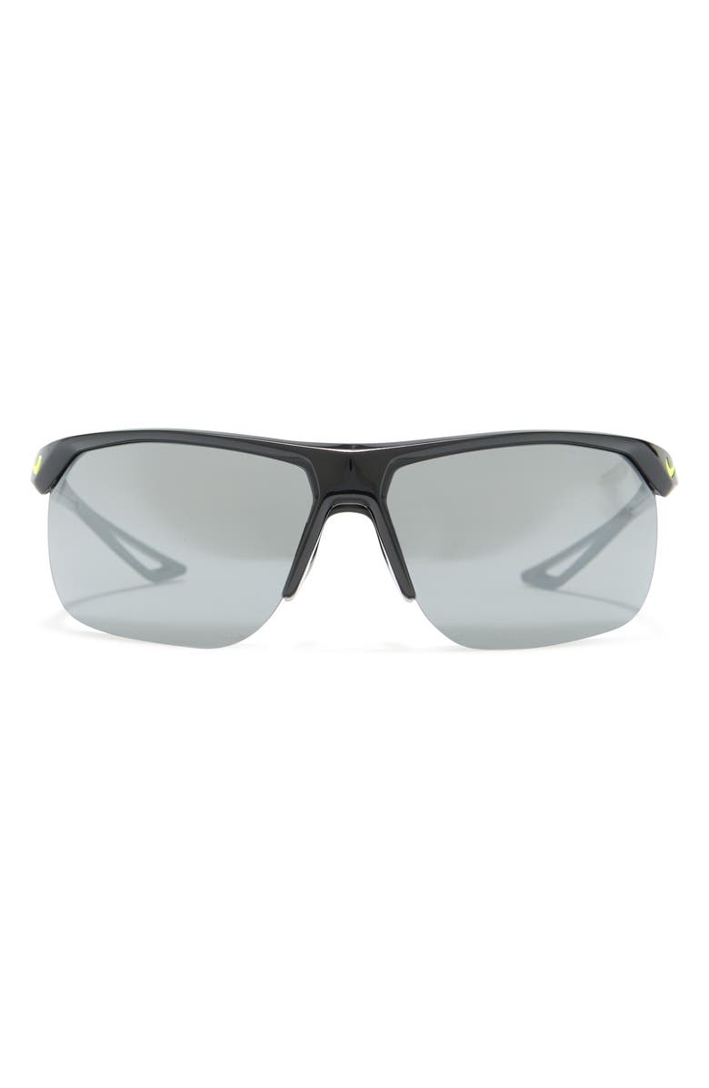 Nike 67MM Nike Trainer Square Sunglasses, Main, color, Black/ Volt/ Grey