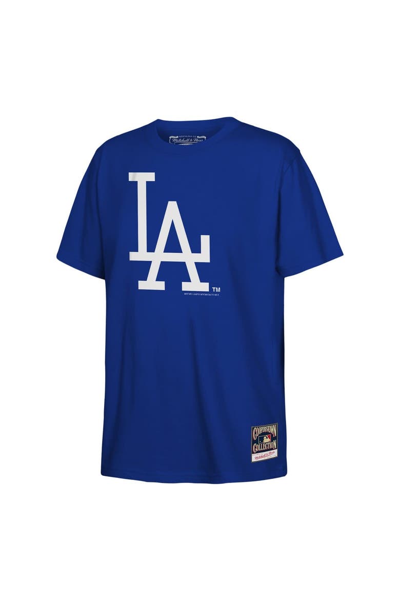 Youth Mitchell & Ness  Royal Los Angeles Dodgers Retro Logo T-Shirt, Main, color, Royal