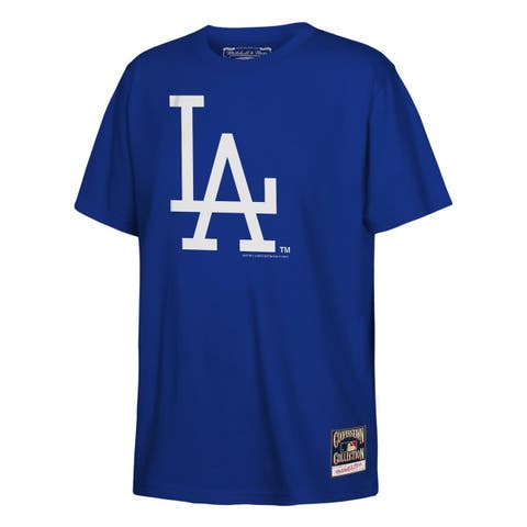 Youth Mitchell & Ness  Royal Los Angeles Dodgers Retro Logo T-Shirt