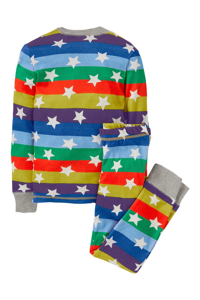 Kids' Glow in the Dark Fitted Two-Piece Pajamas, Alternate, color, RAINBOW GLOWING STARS