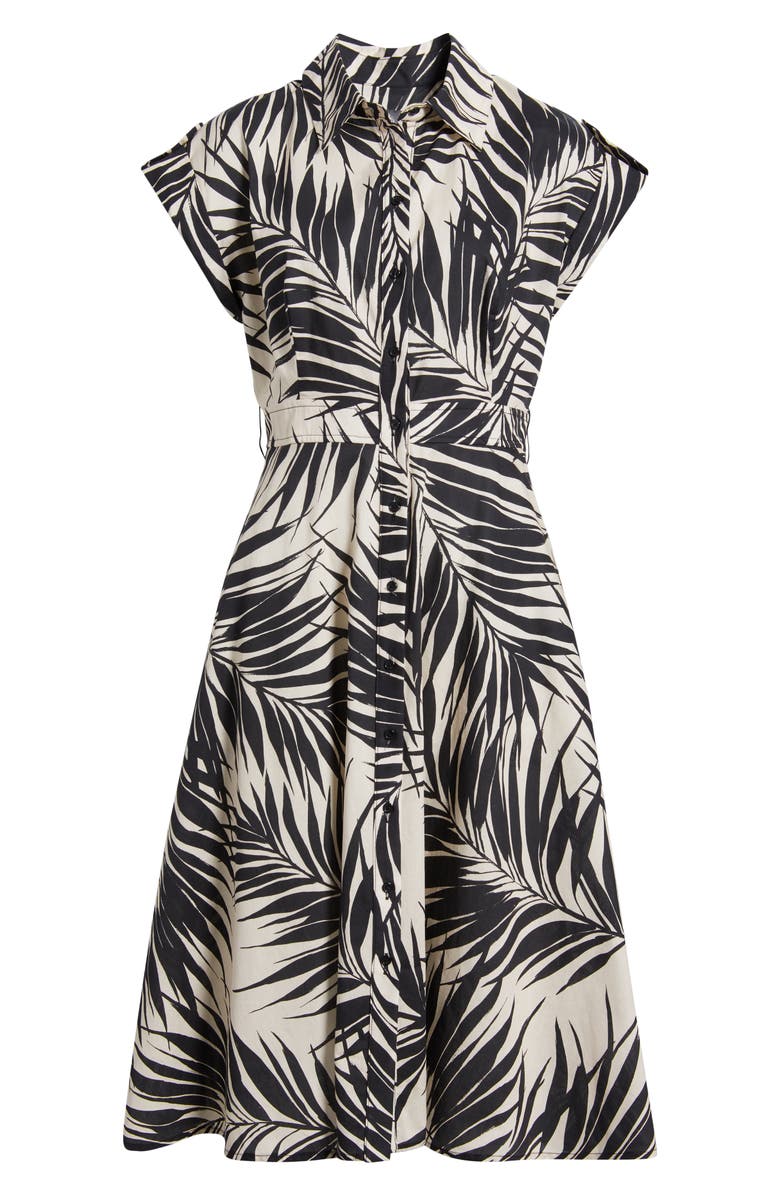 Vince Camuto Fern Print Cotton Poplin Midi Shirtdress, Alternate, color, 