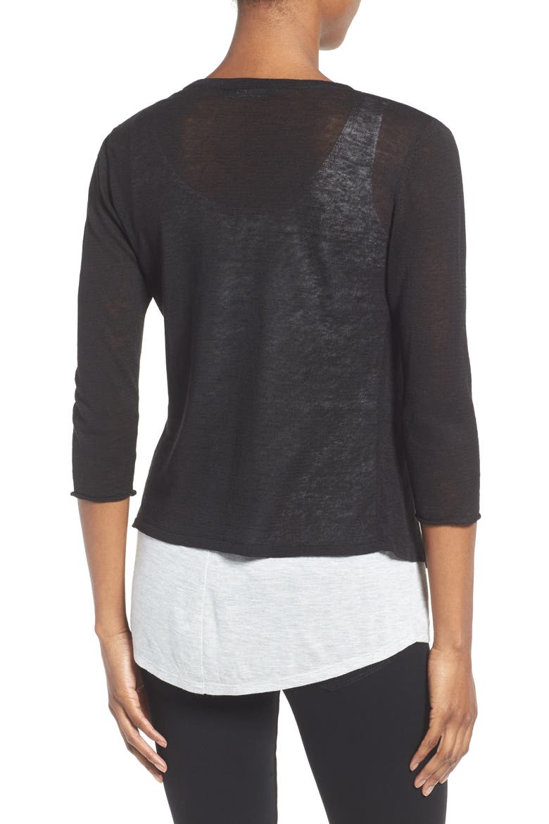 Open Blazer Cardigan, Alternate, color, BLACK ONYX