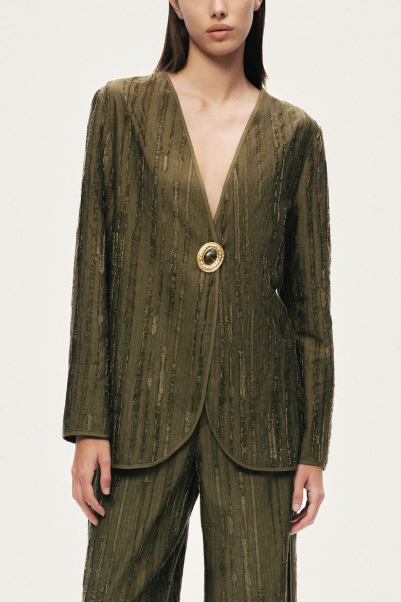 Textured Tailored Jacket, Main, color, Khaki