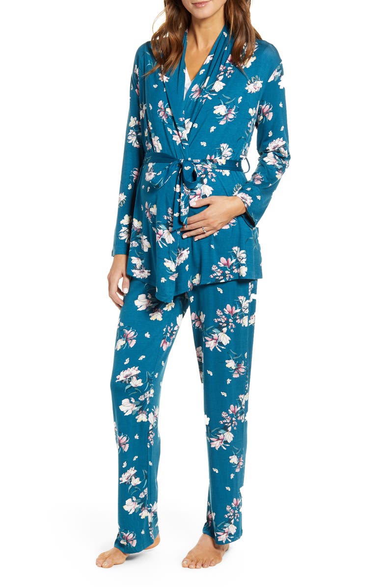 Angel Maternity Maternity/Nursing Robe, Top, Pants, Baby Wrap & Cap Set, Alternate, color,